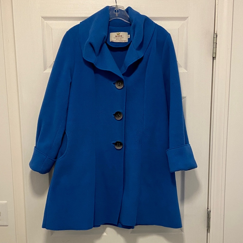Janska Peacoat Jacket Fleece Womens XS Blue Made in USA